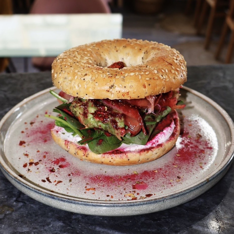 Smoked salmon, creme fraiche, spinach, guacamole, beetroot, spices
